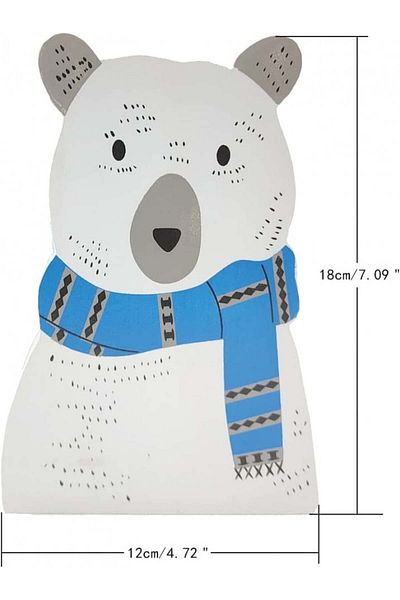 Casaido Set of 2 Casaido Bears Christmas decorations, wood, white/blue, 19 x 13 x 6 cm.