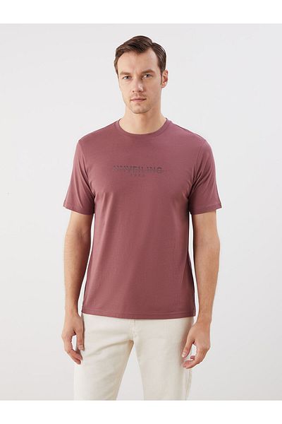 LC Waikiki New Season Crew Neck εμπριμέ χτενισμένο βαμβακερό ανδρικό Tisort - S5QK99Z8