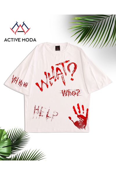 ACTIVE MODA -Men's Cotton Printed the End Short Sleeve Tshirt Oversize Large Size