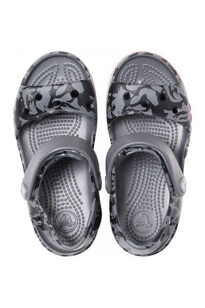 Crocs Sandale Crocs copii Bayaband Printed Sandal K 19-20 EU - C4 US Gri - Slate Grey