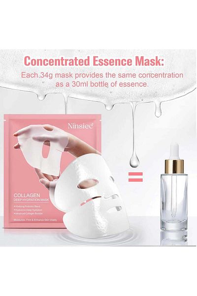 NOVA KISS Premium Treatment Set 4 BIO Collagen Masks, Advanced Formula with Probiotics, HydroGel Technology