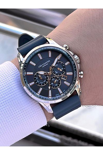 Lee Cooper Silicone Cord Inner Functions Active 5 Atm Water Resistant Men's Wristwatch Elc.08170.366