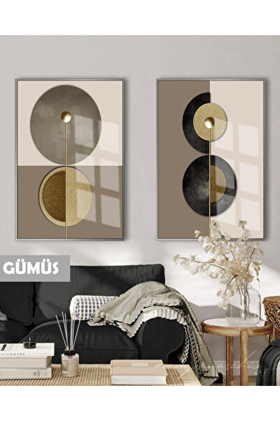 Harikabirev HARİKABİREV | SET GEOMETRIC NEGRU&ARĂMĂ COMBINARE ELEGANTĂ | TABL...