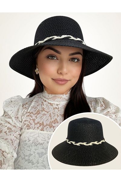 Confortino Sun hat with medium round brim and drawstring in 2 colors - ONE SIZE, ADJUSTABLE
