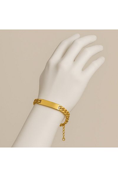BY YASİN TOPÇU Minimal Metal Plate Bracelet