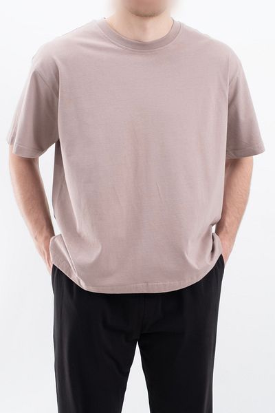 Vauva Oversize με φαρδύ λαιμόκοψη μονόχρωμο κοντομάνικο μπλουζάκι Unisex Basic T-shirt V00875