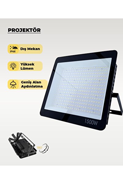 AC AYDINLATMA 1500W Led Projektör 6500K Beyaz Işık