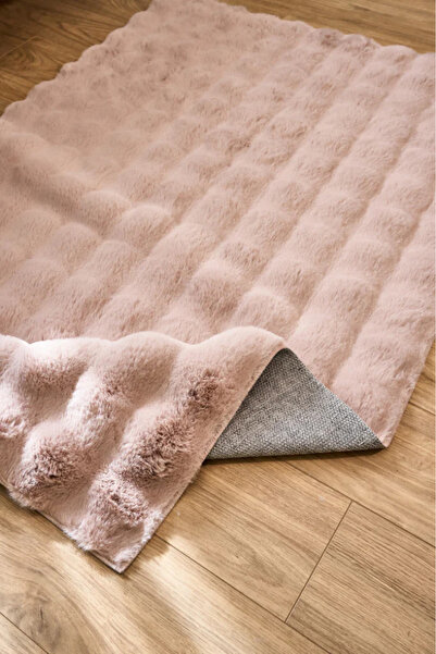 RugChef Molecule Vizon Kabartmalı Peluş Post Tüy Hav vermez Halı