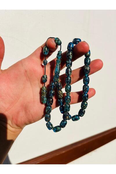 TTS TÜRK TESBİH SANATI 24 Ayar Altın Parçacıklı Uçak Camı Tesbih