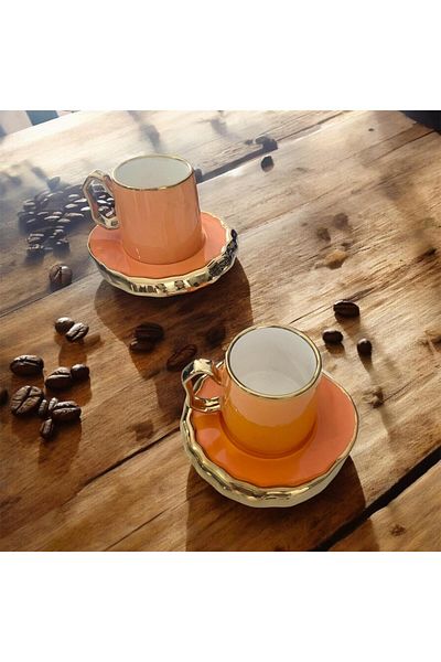 partridge store Gilded Porcelain Coffee Cup Set of 2