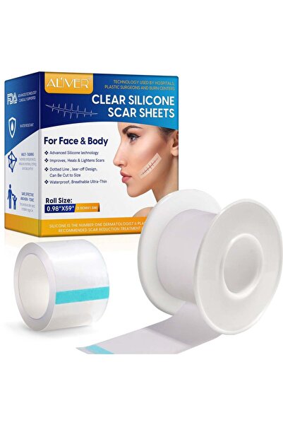 ALİVER Rolă pentru cicatrici pe față sau corp, transparentă, premium, 2,5 cm ...