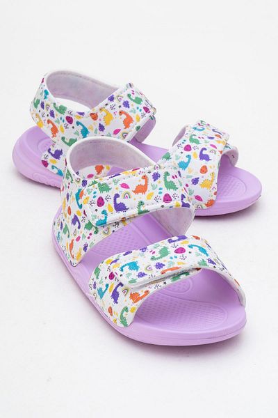 CCWAY AYAKKABI Children's Sandals Double Velcro Lila