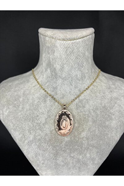 Mos Tespih Letter Ö Gold Steel Necklace