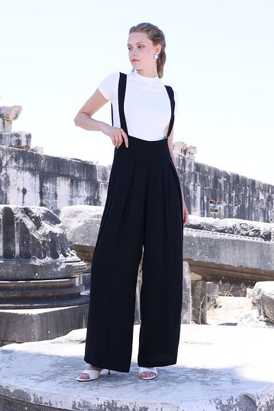 Vitrin Wide Leg Salopet with Elastic Waist