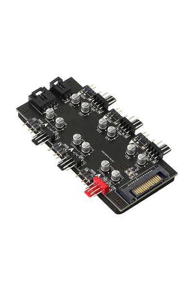 Leonpro ARGB ve PWR denetleyici Hub 6 port 12V 4Pin Fan ve 5V 3Pin RGB fan ko...