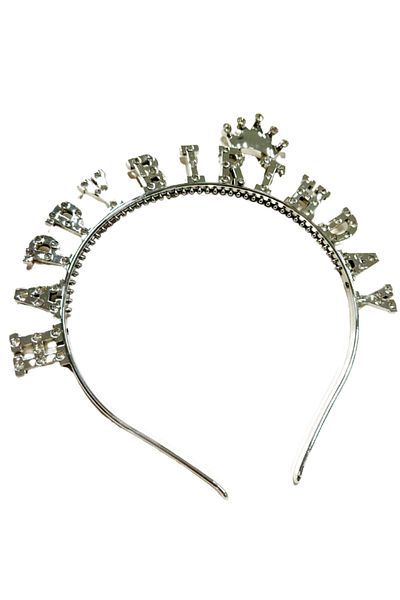 fustite cu luminite Silver Birthday Headband