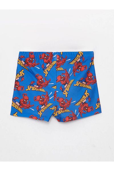 LC Waikiki Lcw Kids Blue Spider-Man Printed Quick Dry Uv Protection Boys Boxer Swim Trunks