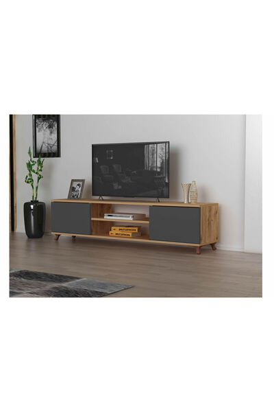 Kervancı Mobilya Brüksel Tv Sehpası - Ceviz / Antrasit