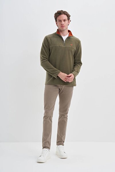 Cazador Half Turtleneck Thick Fleece Regular Fit Sweatshirt-56320