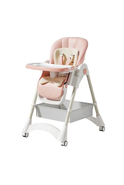 Little Mom Scaun de masa pliabil pentru bebelusi Little Mom Pink, cu reductor...