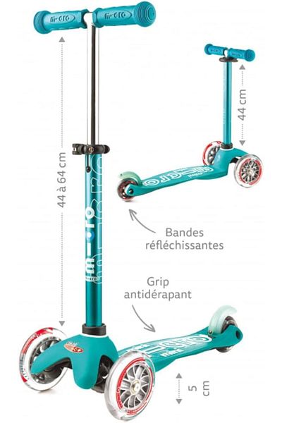 Micro Micro Scooters | Mini Micro Deluxe Glitter LED Children's Scooter | Handlebar Adjustable | Light Up