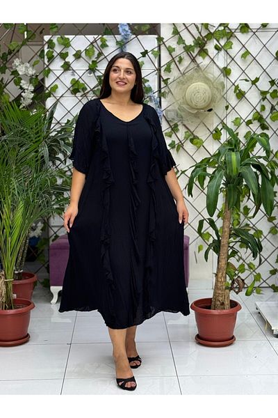 Punta Otantik Vl3041 Ruffle Voile Dress Black