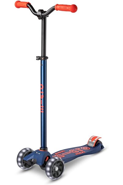 Micro مايكرو ماكسي ديلوكس برو LED | سكوتر كيك بورد أصلي | للأعمار من ٥ إلى ٧ سنوات | أحمر داكن