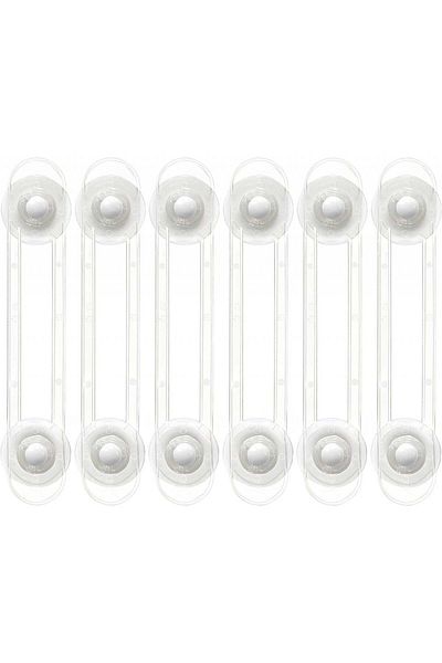 OEM Set of 6 child safety locks, white, plastic, 16.5 x 3.5 cm