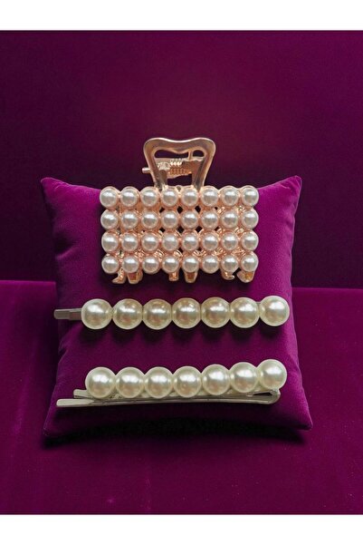 GALATA GIFT Hair Clips with Stones and Pearls, Rose Gold Hairpin Sets for Women