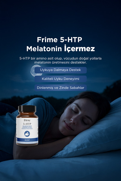 Frime Sleep, Melatonin İçermeyen Uyku Desteği, 5 HTP, Kediotu, Magnezyum Bisglisinat, Lavanta Ekstresi