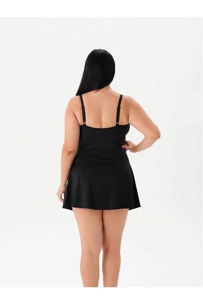 Eros 4056 Black Plus Size Swimsuit with Gathering Dress