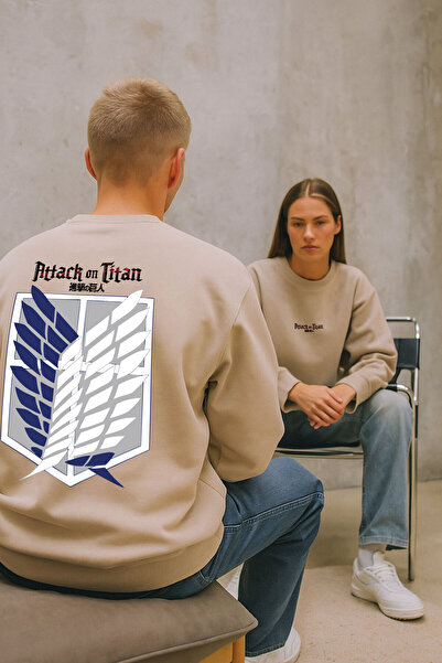 By Caspita Fashion Hanorac oversize bej unisex cu imprimeu pe spate Lenithra ...