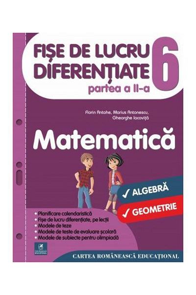 Editura Cartea Romaneasca Educational Fise de lucru diferentiate. Matematica. Clasa a VI