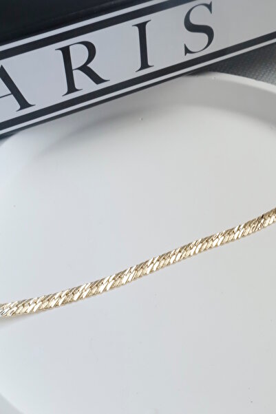 DEMOKAN Kadın Bileklik Kararmaz 14k Altın Renk Vip Seri İthal Yılan Zincir Bileklik