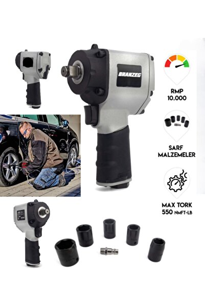 BRANZEG Professional 550 Tork 10.000 RPM Havalı Somun Sıkma Makinesi