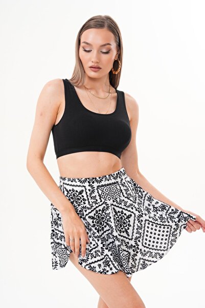 ŞİMAL Women's Patterned Skirt with Shorts 250540 -