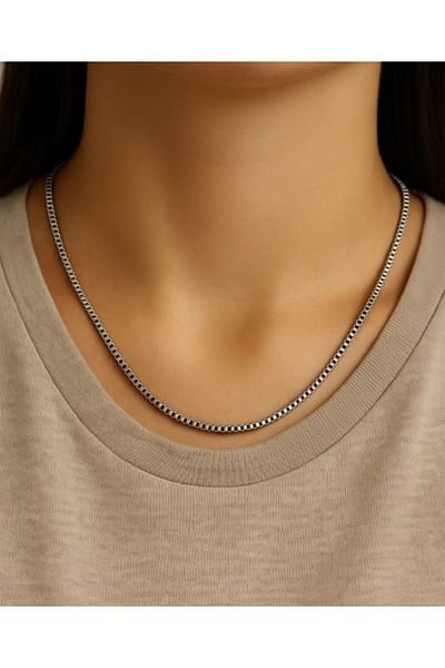 BY YASİN TOPÇU Minimal Box Chain Necklace
