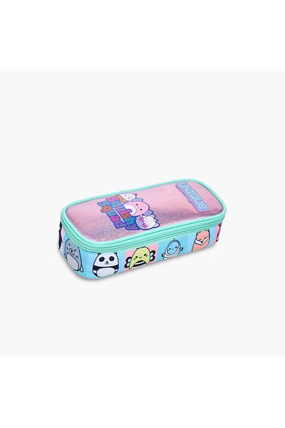 Unique -O Squishy Squad Print Pencil Case with Zip Closure