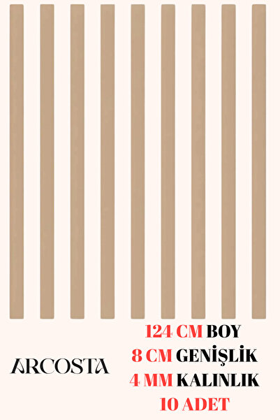 ARCOSTA Ham Mdf Iskandinav Duvar Çıtası 4 mm Kalınlık 124 cm Uzunluk 8 cm Gen...