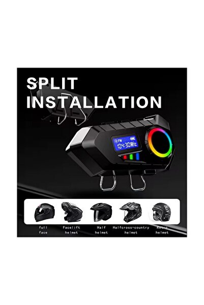 Vothoon Y30 Kask Kulaklık Bluetooth Motosiklet Kulaklık RGB Radyolu Intercom