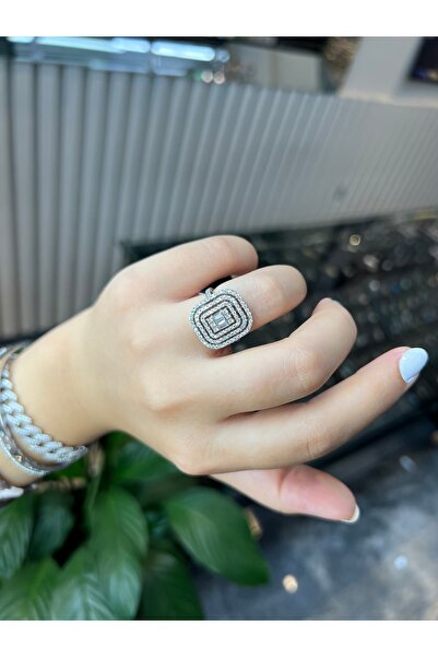 925Silver Baget yüzük( 3 sıra taş)