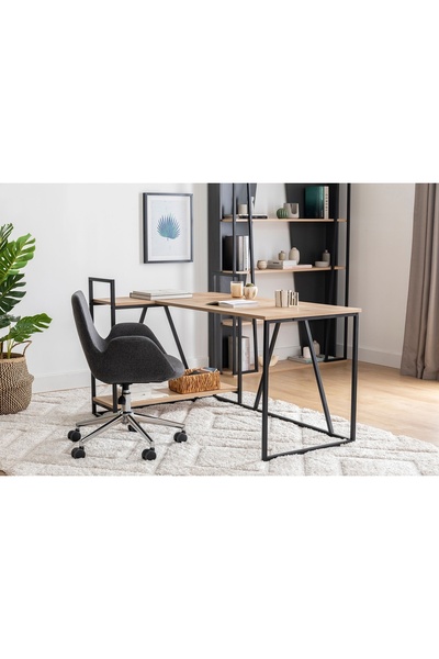Vivense LİSSA KÖŞE ÇALIŞMA MASASI, SAFİR MEŞE SİYAH