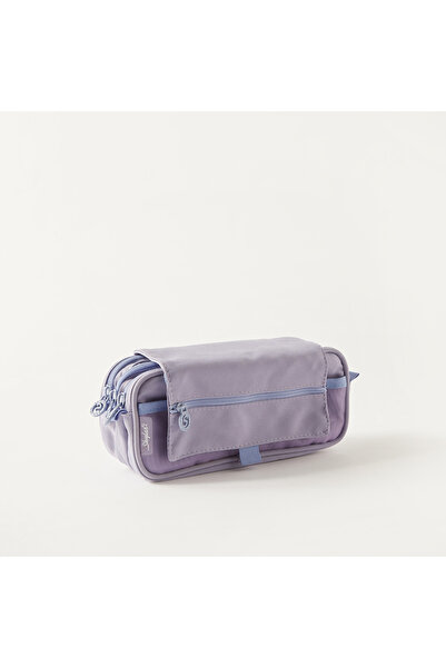 Lifestyle حافظة أقلام صلبة بثلاثة أقسام مع غطاء للإغلاق