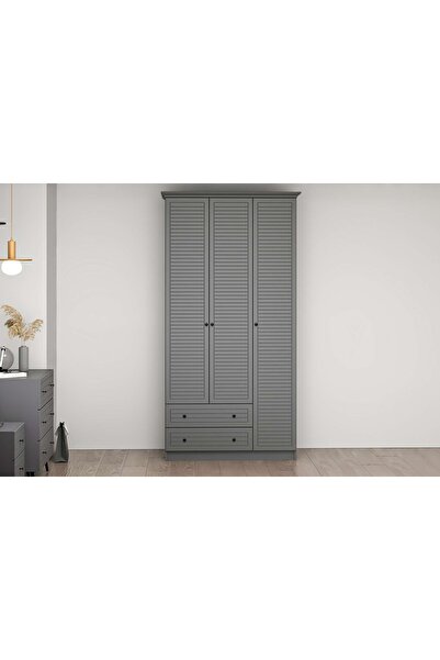 Vivense LİVO GARDIROP, ANTRASİT, 3 KAPAKLI