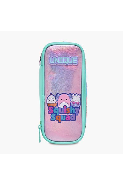 Unique -O Squishy Squad Print Pencil Case with Zip Closure