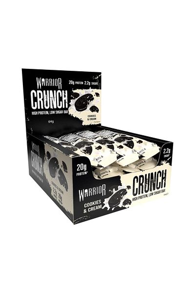 WARRIOR CRUNCH 20g Protein Bar, Cookies & Cream, 12x64g