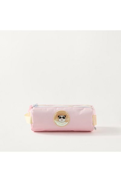 Mayfair Patch Detail 2-Compartment Pencil Case with Zip Closure