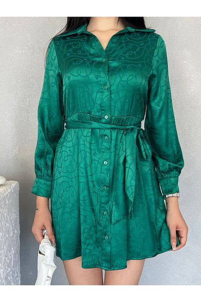 Nesil Belted Jacquard Women's Mini Dress