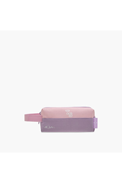 Celebrity Icons Colourblock Pencil Pouch with Zip Closure and Side Strap