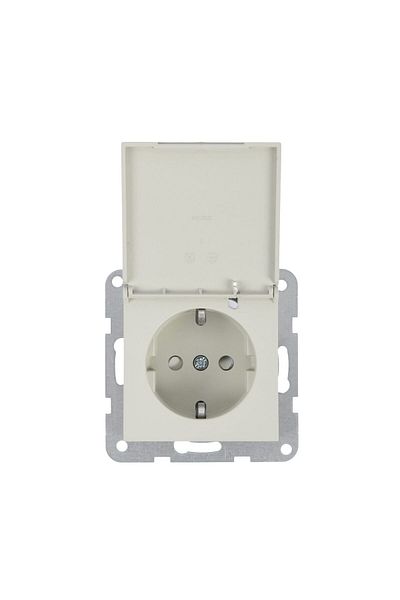 PANASONIC Schuko Socket with Child Protection and Quick Connect - Karre Plus 55 Soft Touch Sandstone